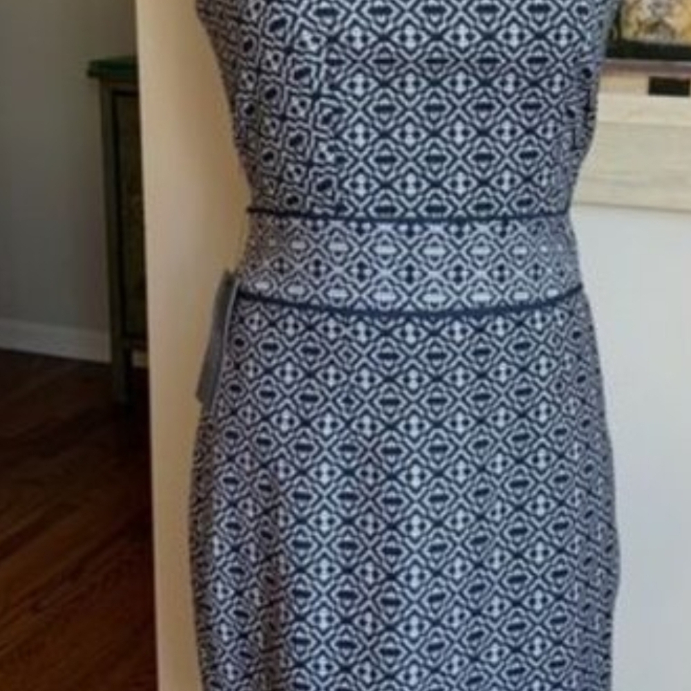 The Limited Black and White Patterned Midi Dress